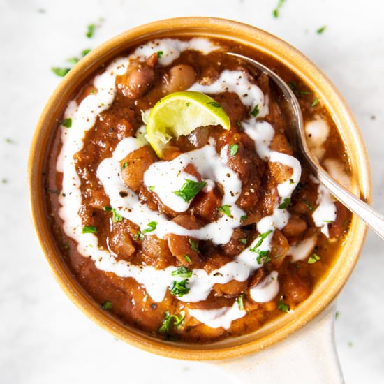 Vegan Heirloom-Bean Chili - Recipe photo by Very Good Cook