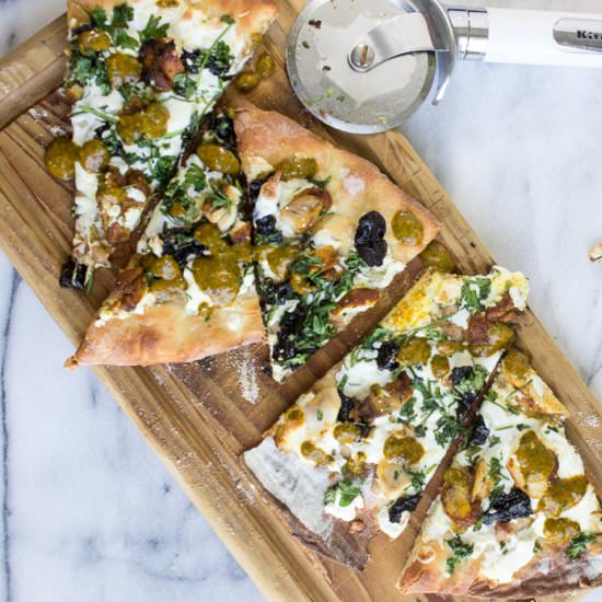 Chicken Tagine Flatbread Pizza - Recipe photo by The Hungary Buddha