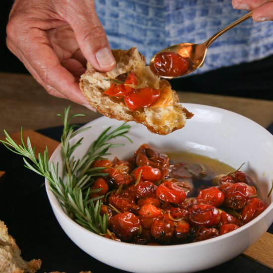 Tomato Confit with Torn Bread - Recipe photo by Something New For Dinner