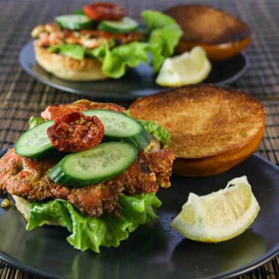 Salmon Burgers with Ginger & Wasabi - Recipe photo by Something New For Dinner