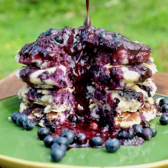 Blueberry Oat Pancakes - Recipe photo by veganonboard