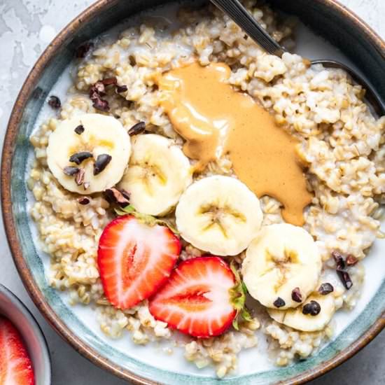 Instant Pot Steel Cut Oats - Recipe photo by foodfaithfitness