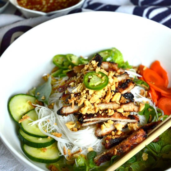 Vietnamese Grilled Pork Noodle Bowl - Recipe photo by thisishowicook