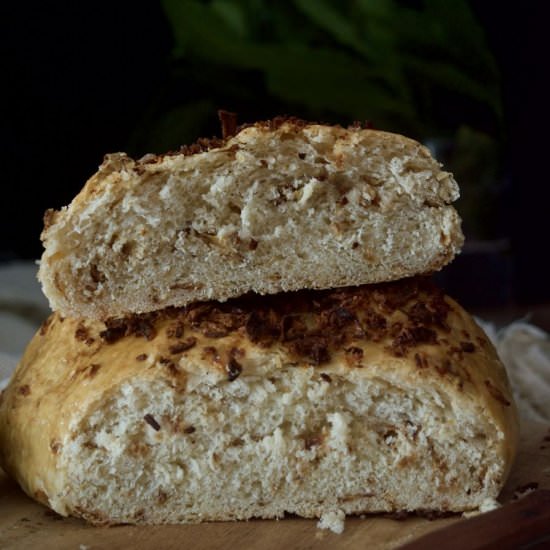 CRISPY FRIED ONION BREAD - Recipe photo by pattyscake