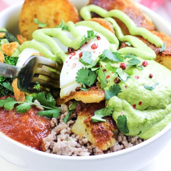 Mexican Crispy Potato Bowls - Recipe photo by EatBeautiful