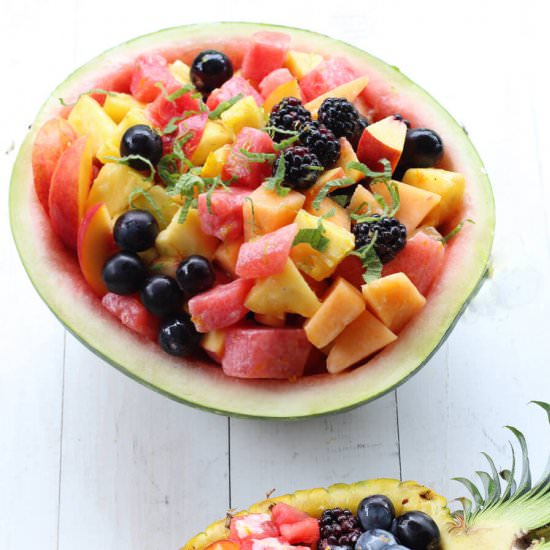 Melon Fruit Salad / Honey Yogurt - Recipe photo by Buy This Cook That