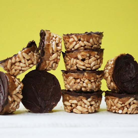 3 Layer Tahini Rice Crispy Cups - Recipe photo by Nutreats