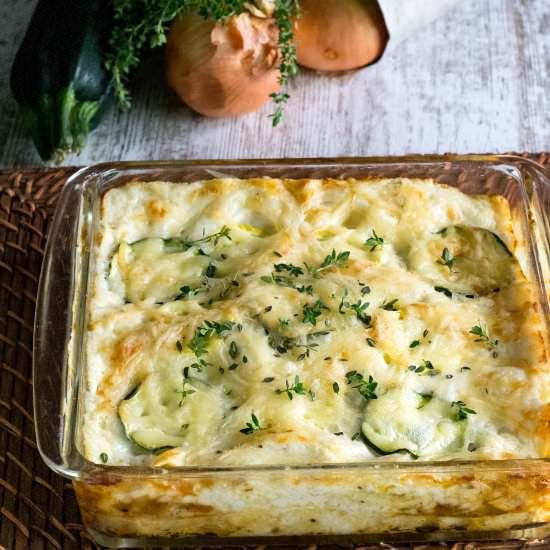 Caramelized Onion Zucchini Lasagna - Recipe photo by whattheforksfordinner