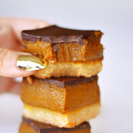Pumpkin Pie Millionaires Shortbread - Recipe photo by greensofthestoneage