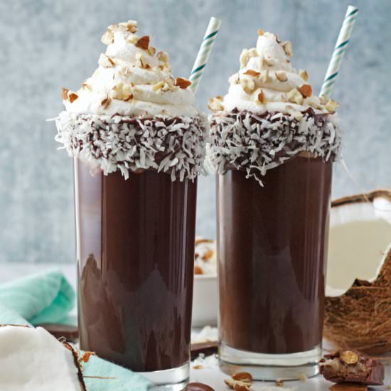 Almond Joy Protein Iced Latte - Recipe photo by peanutbutterandfitness