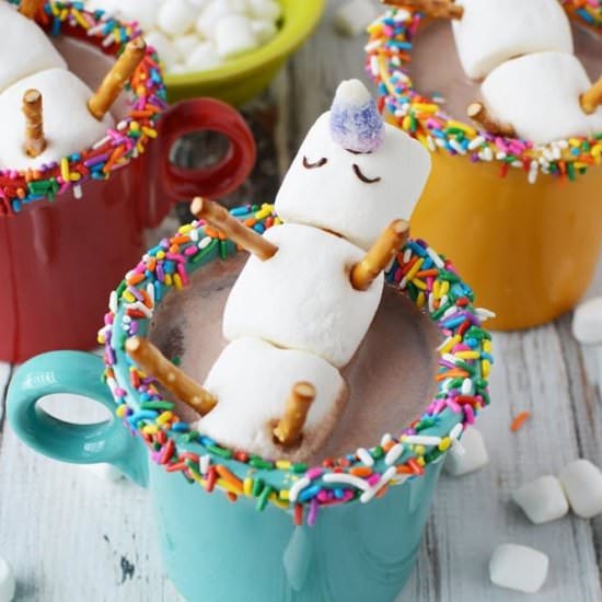 Unicorn Hot Chocolate - Recipe photo by jsoltys