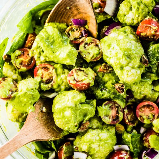 Avocado Pesto Cauliflower Salad - Recipe photo by The Endless Meal