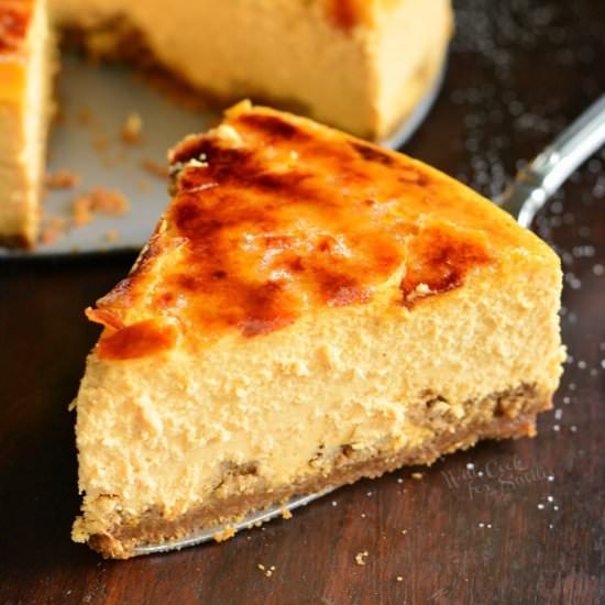 Creme Brulee Pumpkin Cheesecake - Recipe photo by WillCookForSmiles