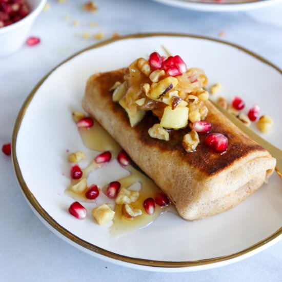 Caramelized Onion & Apple Blintzes - Recipe photo by WhatJewWannaEat
