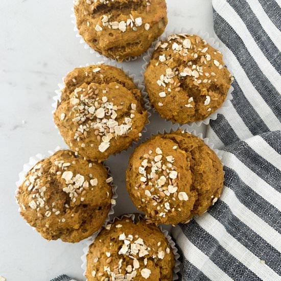 Healthy Pumpkin Banana Muffins - Recipe photo by Fresh Fit Kitchen