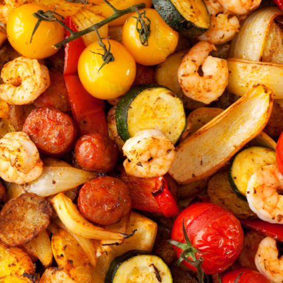Sheet Pan Chorizo & Prawns - Recipe photo by littlesugarsnaps