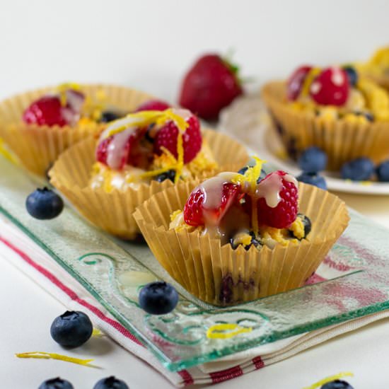 Blueberry Lemon Almond Muffins - Recipe photo by a meal in mind