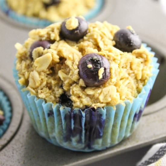 Blueberry Baked Oatmeal Cups - Recipe photo by bakingyouhappier