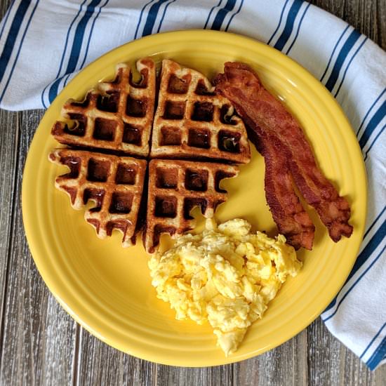 Easy Banana Bread Waffles - Recipe photo by Bakes and Blunders