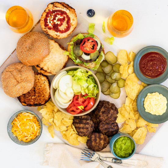 Build-Your-Own Burger Platter - Recipe photo by liveloveyummy