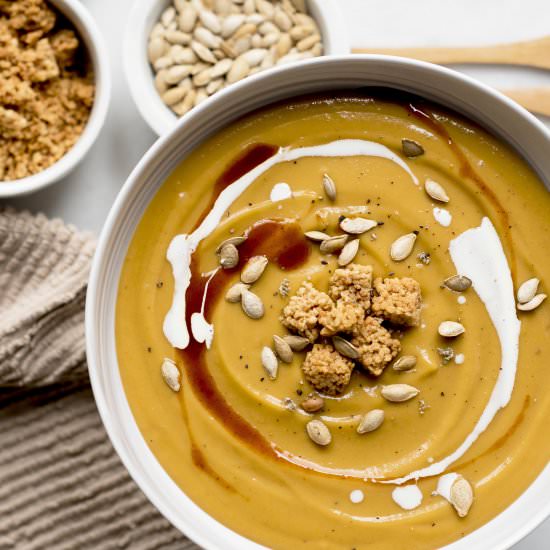 Vegan Butternut Squash Soup - Recipe photo by Whisk in Wellness