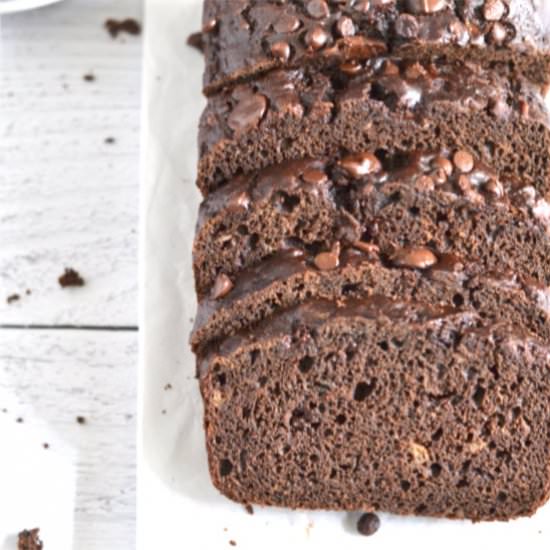 Healthier Chocolate Zucchini Bread - Recipe photo by TwoSugarBugs