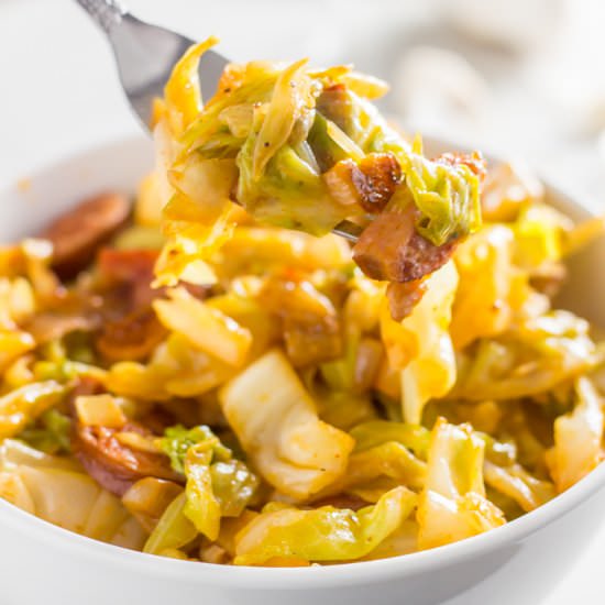Sausage and cabbage skillet recipe - Recipe photo by sugarlesscrystals