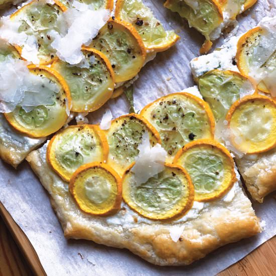 Easy Breezy Yellow Squash Tart - Recipe photo by The Greek Foodie