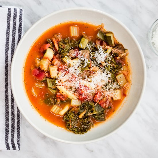 Beefy Minestrone Soup - Recipe photo by jenn@cookwhatyoulove.com