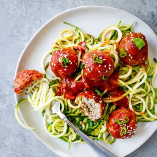 Honey Garlic Mushroom Meatballs - Recipe photo by mealpreponfleek