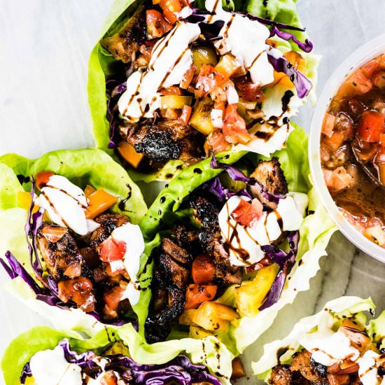 Bruschetta Chicken Lettuce Wraps - Recipe photo by The Endless Meal