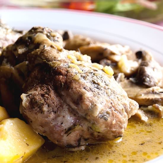 Pork Fillet with mushrooms and pota - Recipe photo by MasalaHerb