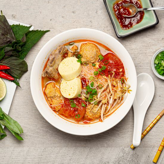 Viet Crab Noodle Soup Bun Rieu - Recipe photo by Charlene Chan