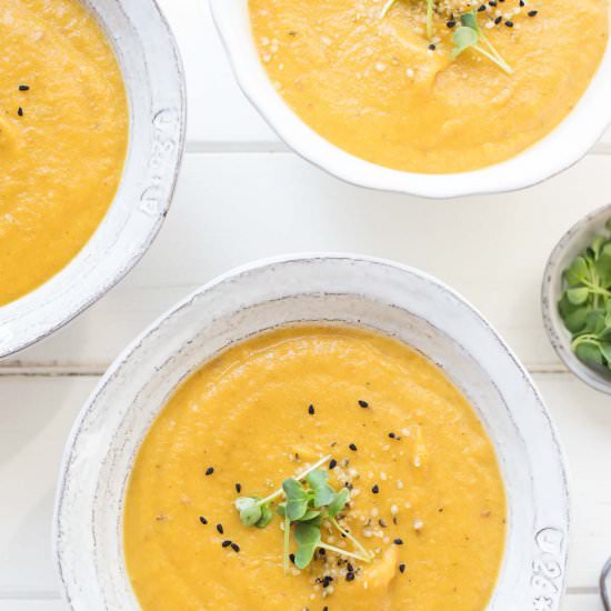 Coconut Carrot Soup - Recipe photo by Elle Republic