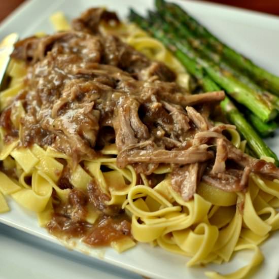 Slow Cooker Pork and Noodles - Recipe photo by Small Town Woman