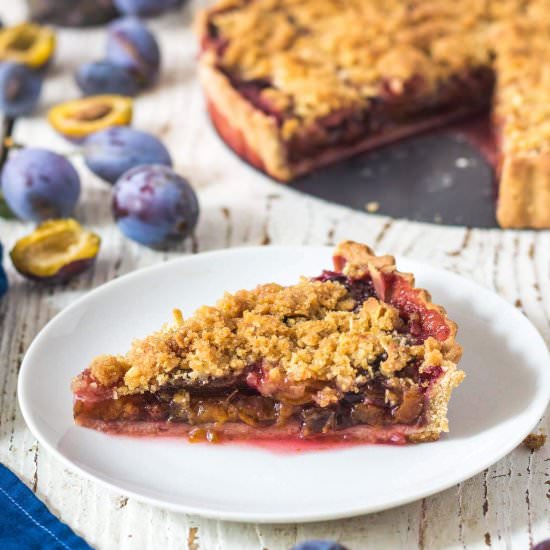 Plum Almond Crumble Tart - Recipe photo by Blondie-ish at kitchen