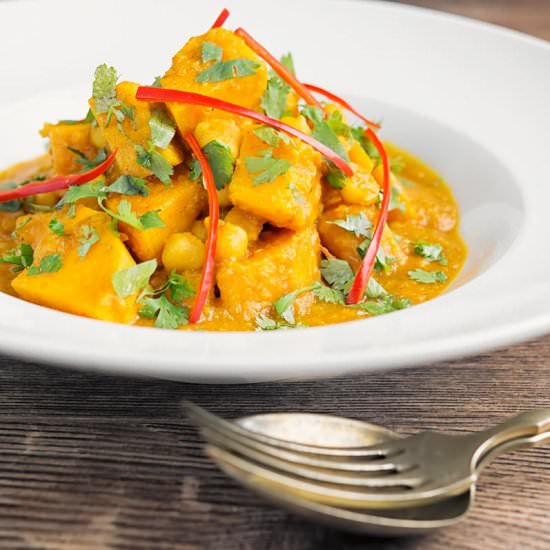 Chickpea and Sweet Potato Curry - Recipe photo by Brian Jones