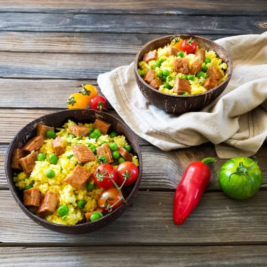 Easy Vegan Fried Rice - Recipe photo by The Tiny Vegan Life