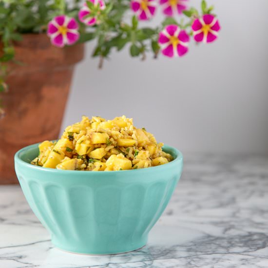 Coconut Curried Mango Rice - Recipe photo by sidewalkshoes
