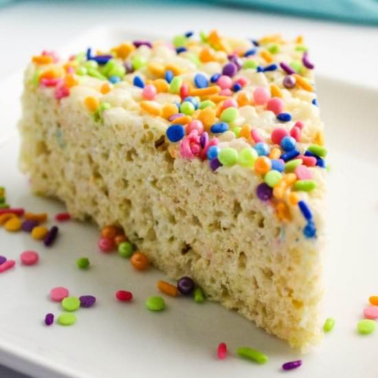 Cake Batter Rice Krispie Treats - Recipe photo by bakingyouhappier
