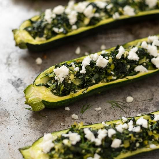 Spanakopita Stuffed Zucchini Boats - Recipe photo by flavorthemoments