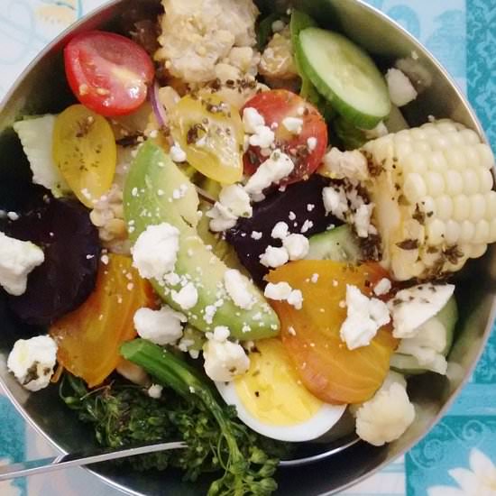 Tempeh Veggies Grain Salad Bowl - Recipe photo by escapetofood