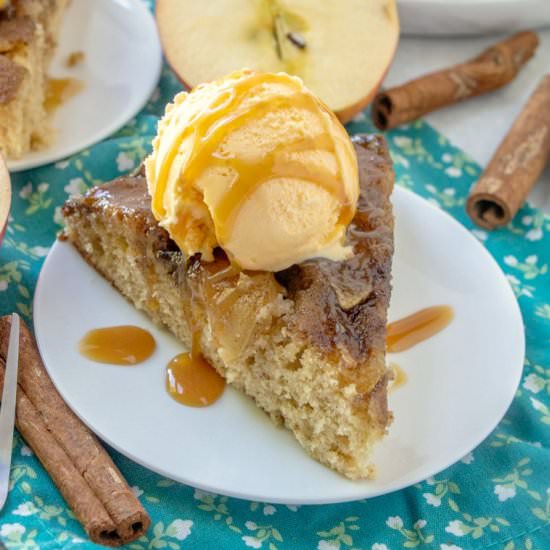 Upside Down Caramel Apple Cake - Recipe photo by Cookingwithcarlee