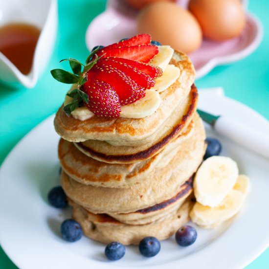 Healthy oatmeal banana pancake - Recipe photo by annekedeclerk
