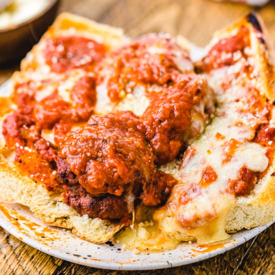 Meatball Parm Sub - Recipe photo by sipandfeast