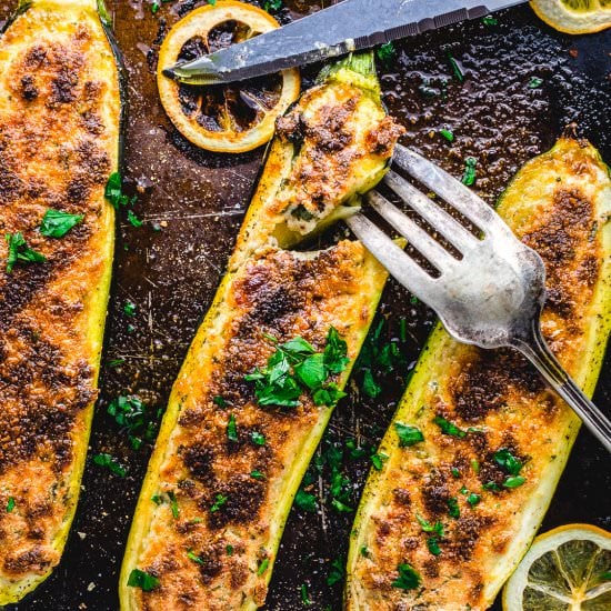 Ricotta Stuffed Zucchini - Recipe photo by sipandfeast