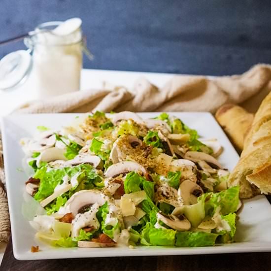 Caesar Salad & Crispy Breadcrumbs - Recipe photo by Candy Jar Chronicles