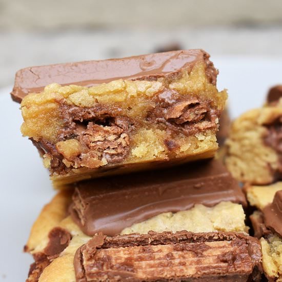 KitKat Cookie Bars - Recipe photo by lightscamerabake