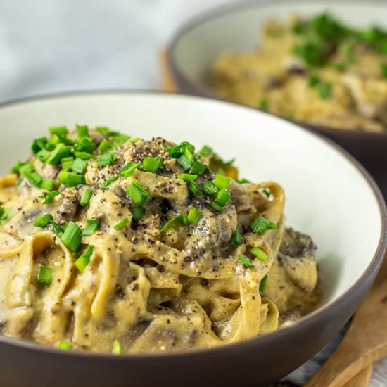 Vegan Keto "Fettuccine Alfredo" - Recipe photo by HomeSweetJones