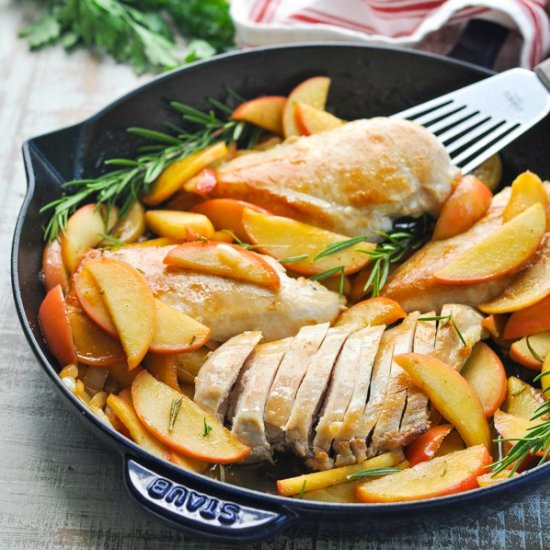 Skillet Chicken with Apples - Recipe photo by The Seasoned Mom